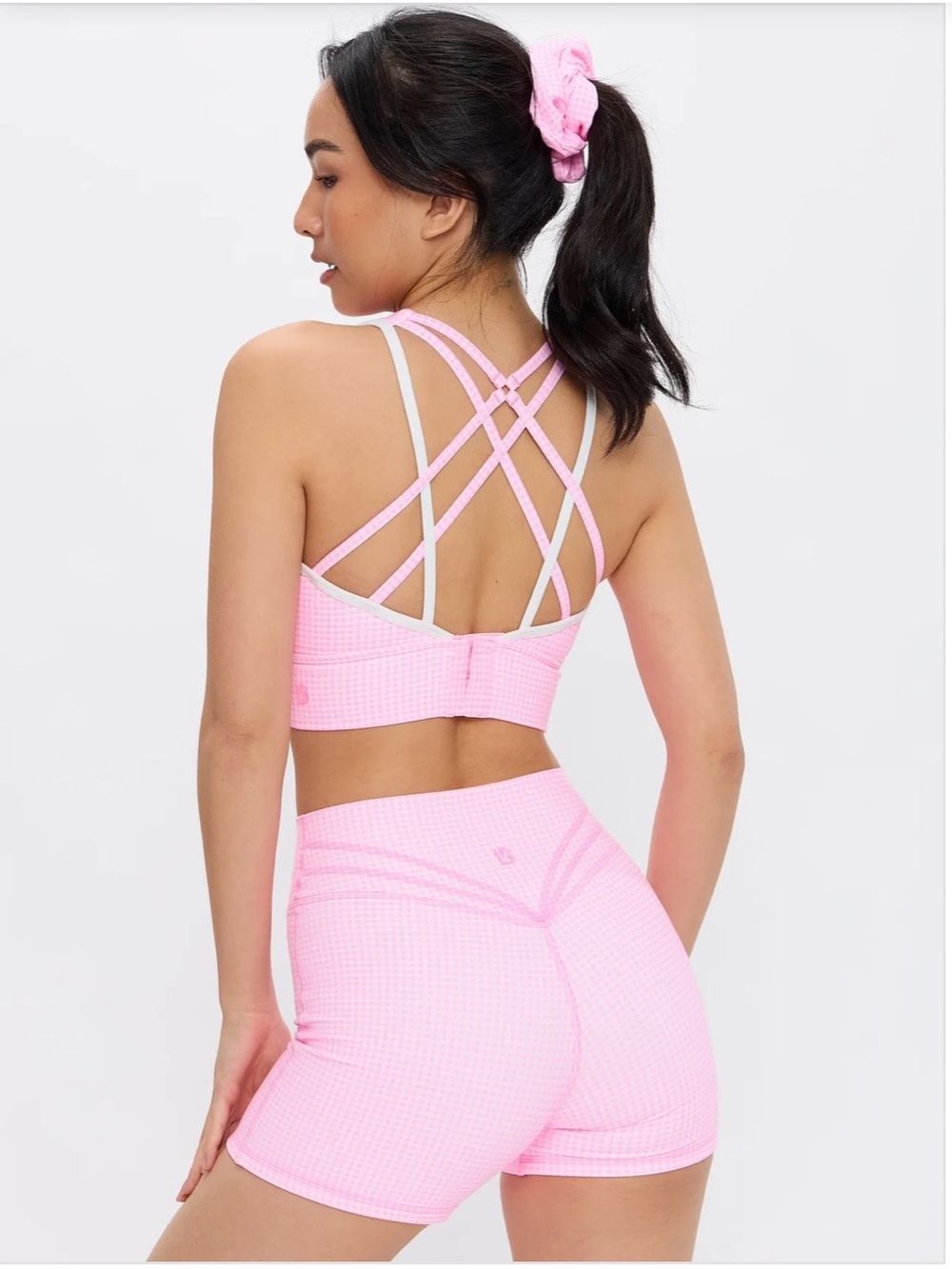 Buff bunny Geo Sports Bra Pink Gingham - Picture 3 of 9